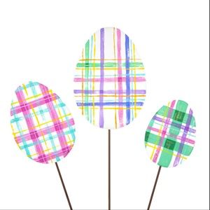 Artful Plaid Eggs by The Round Top Collection.